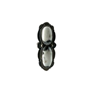 Boyd Ashley Heavy Gauge Sterling Silver & White Buffalo Split Shank Ring - Sz. 10