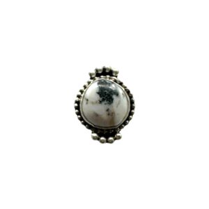 Sterling Silver & White Buffalo Ring - Sz. 6