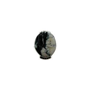 Sterling Silver & White Buffalo Ring - Sz. 6.5