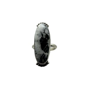 Sterling Silver & White Buffalo Ring - Sz. 6