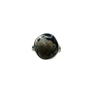 Sterling Silver & White Buffalo Split Shank Ring - Sz. 7.25