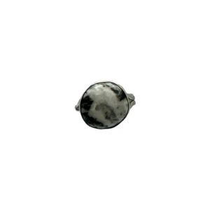 Sterling Silver & White Buffalo Split Shank Ring - Sz. 8