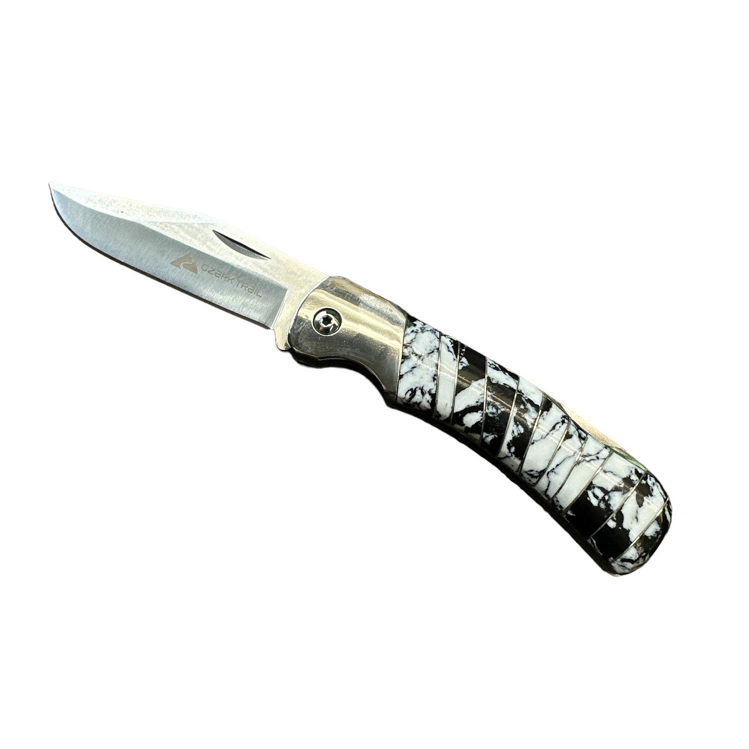 Liner Lock Folding Pocket Knife w/ White Buffalo Handle