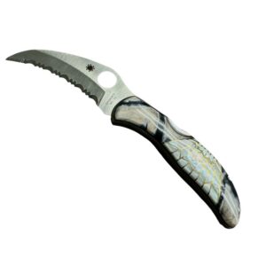 SPYDERCO Folding Locking Pocket Knife w MOP & Agate Handle