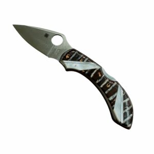 SPYDERCO Mammoth Tooth Natural Fusion & Mother of Pearl Handle Folding Pocket Knife