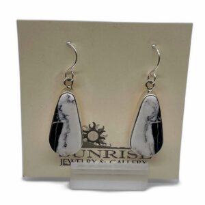 Sterling Silver & White Buffalo Dangle Earrings
