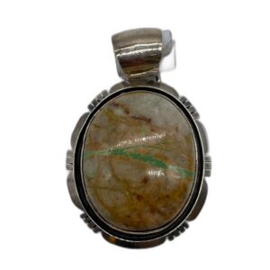 Boulder Turquoise Oval Sterling Silver Pendant