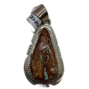 Boulder Turquoise Pear Shape Sterling Silver Pendant