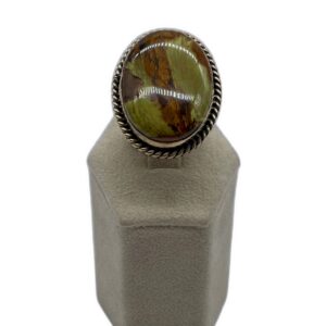 Navajo Sterling Silver & Boulder Turquoise Split Shank Ring
