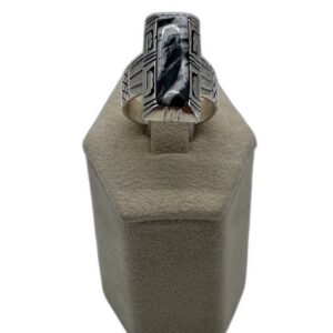 Navajo Sterling Silver & White Buffalo Quad-Shank Ring