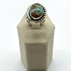 Navajo Sterling Silver & Boulder Turquoise Split Shank Ring