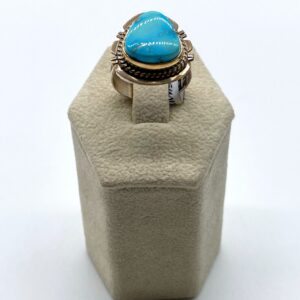 Navajo Sterling Silver & Sleeping Beauty Turquoise Split Shank Ring