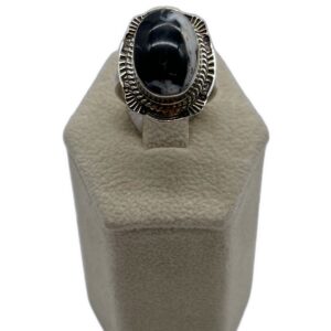 Navajo Sterling Silver & White Buffalo Split Shank Ring