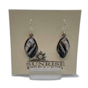 Sterling Silver & White Buffalo Dangle Earrings
