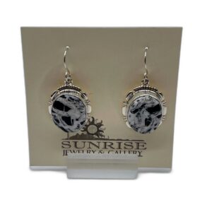 Sterling Silver & White Buffalo Dangle Earrings
