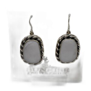 Sterling Silver & White Buffalo Dangle Earrings