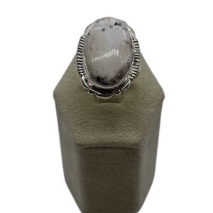 Navajo Sterling Silver & White Buffalo Split Shank Ring