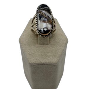 Navajo Sterling Silver & White Buffalo Split Shank Ring