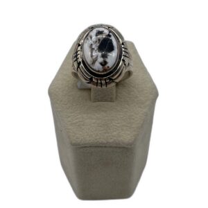 Navajo Sterling Silver & White Buffalo Split Shank Ring