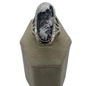 Navajo Sterling Silver & White Buffalo Quad Split Shank Ring