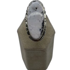 Sterling Silver & White Buffalo Split Shank Ring