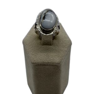 Sterling Silver & Oval Cut White Buffalo Ring