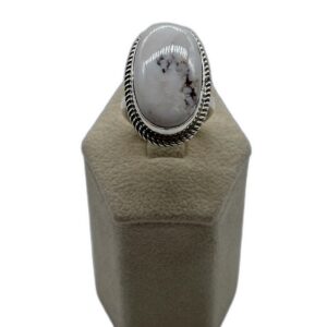 Sterling Silver & White Buffalo Split Shank Ring