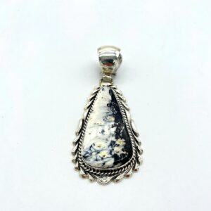 White Buffalo And sterling Silver Pendant