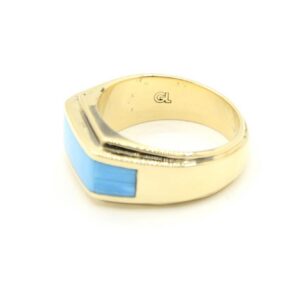 Studio GL Miller 14K Yellow Gold & Sleeping Beauty Turquoise Inlay Ring