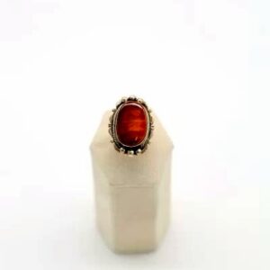 Navajo Sterling Silver & Orange Spiny Oyster Ring