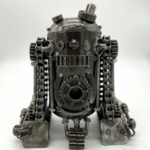 R2D2 Inspired Recycled Metal Art Sculpture - Hand Made Original Piece.