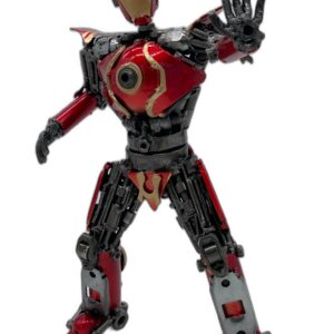 Red Iron Man Inspired Recycled Metal Sculpture