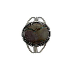 Navajo Sterling Silver & Boulder Turquoise Split Shank Cuff Bracelet