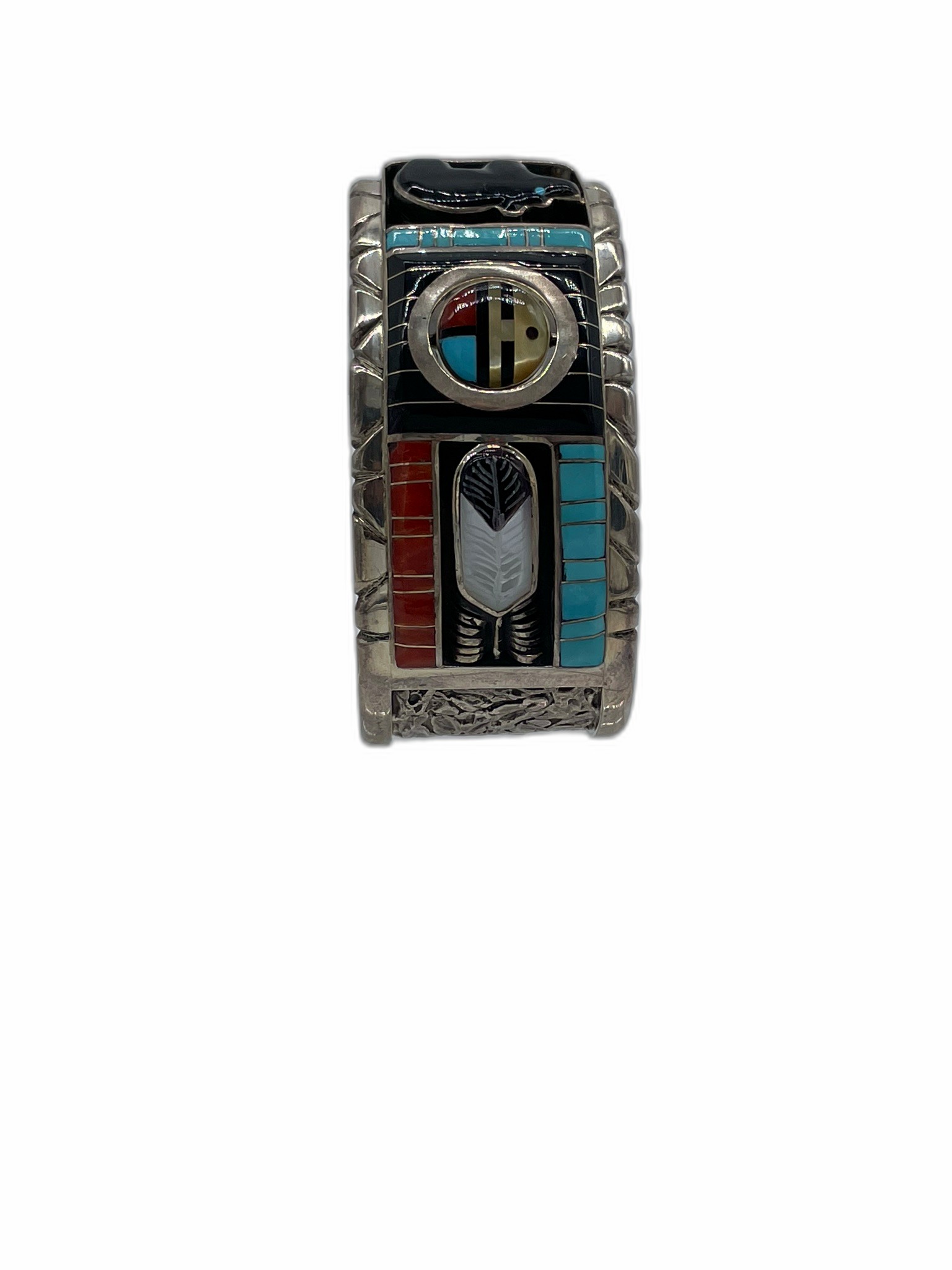 Zuni Sun Face Sterling Silver Cuff Bracelet