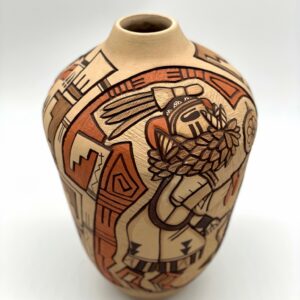 Large Hopi Kachina Pattern Clay Vase