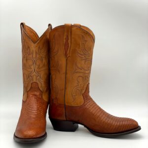 Tony Lama 2-Tone Brown Lizard & Leather Men's Boots