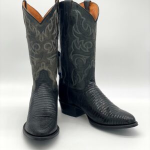 Tony Lama Black/Gray Men's Lizard & Leather Boot