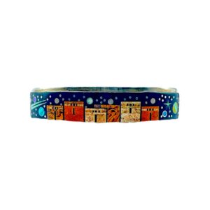 A Touch Of Santa Fe Sterling Silver Multi-Stone Micro Inlay Cuff Bracelet