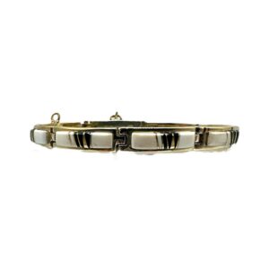 A Touch of Santa Fe Sterling Silver & Multi-Stone Inlay Link Bracelet