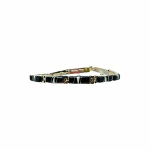 A Touch of Santa Fe Sterling Silver & Multi-Stone Inlay Link Bracelet