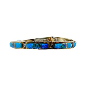 A Touch of Santa Fe Sterling Silver Opal Inlay Link Bracelet