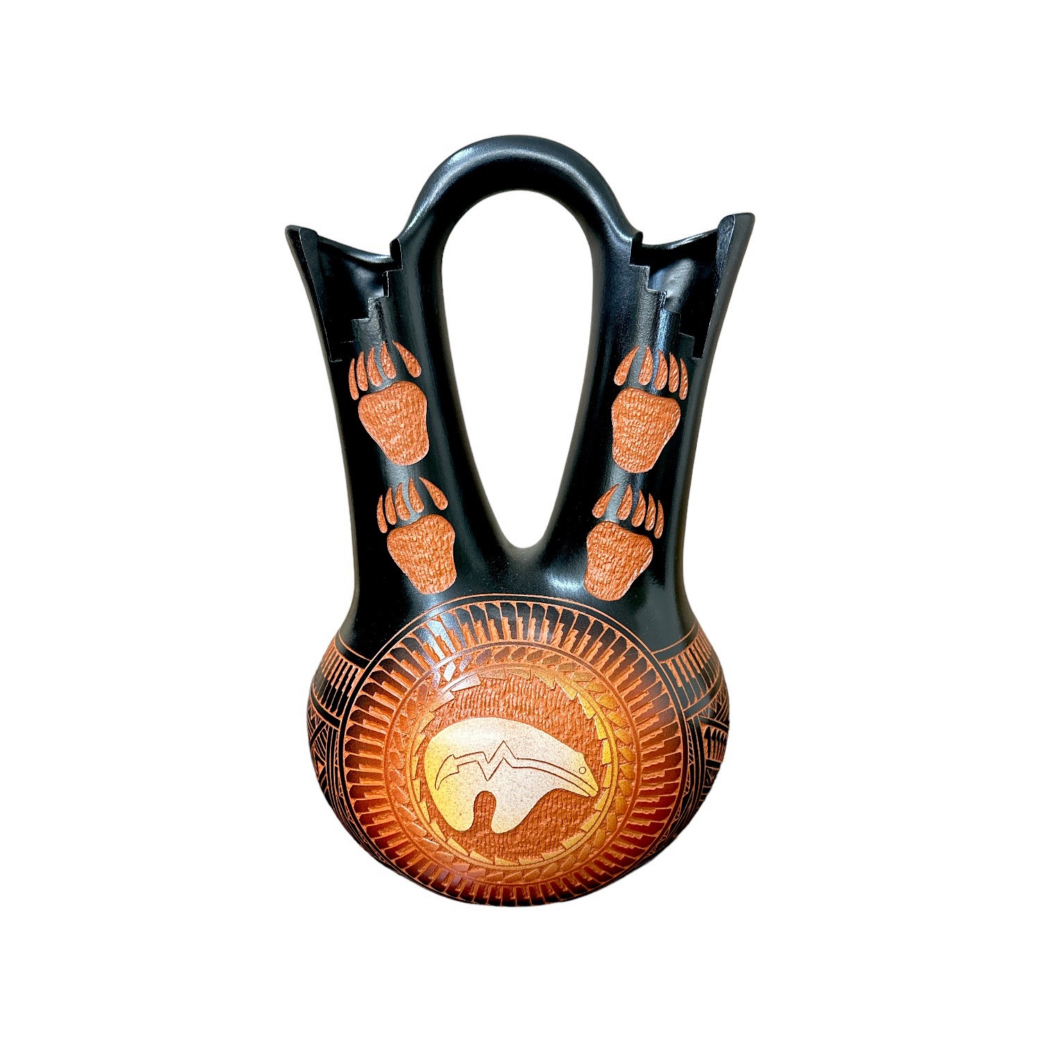 Diana Aragon Laguna Pueblo Spirit Bear Wedding Vase