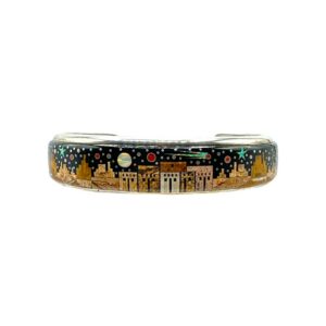 Fred Begay Sterling Silver Multi-Stone Inlay Cuff Bracelet