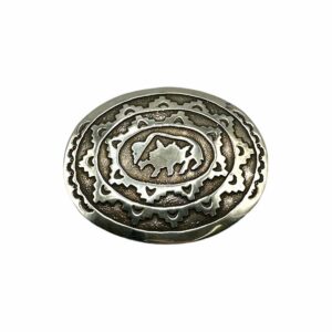 Hopi Heavy Gauge Sterling Silver Overlay Belt Buckle