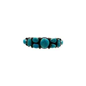Kathleen Chavez Sterling Silver & Turquoise Split Shank Cuff Bracelet