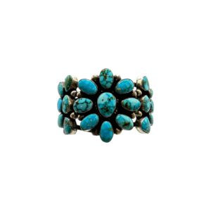 Kathleen Livingston Sterling Silver & Turquoise Quad-Shank Cuff Bracelet