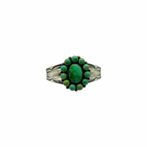 P. Livingston Sterling Silver & Turquoise Tri-Shank Cuff Bracelet