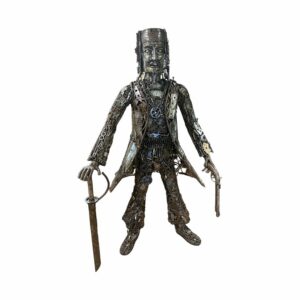 Steampunk Jack Sparrow Recycled Metal Statue Sculpture