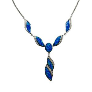 Sterling Silver & Opal 6-Station Necklace
