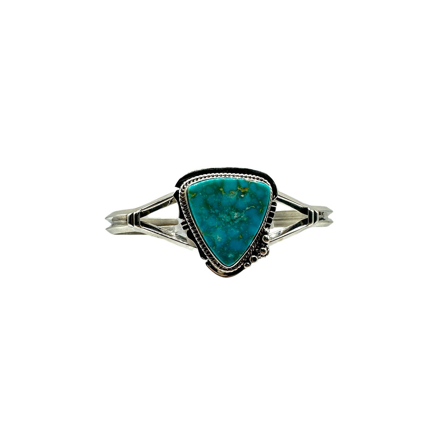 Sterling Silver & Fox Turquoise Split Shank Cuff Bracelet